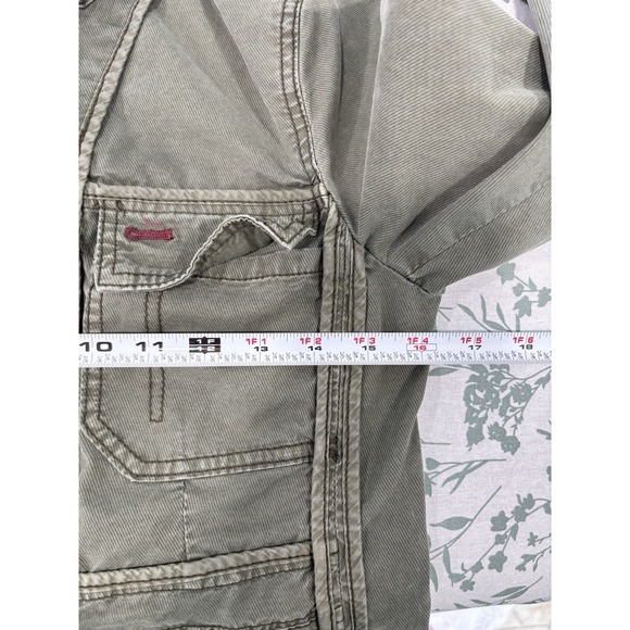 By Anthropologie Olive Green Military Jacket Women's XS Boho Button Front - Picture 8 of 10